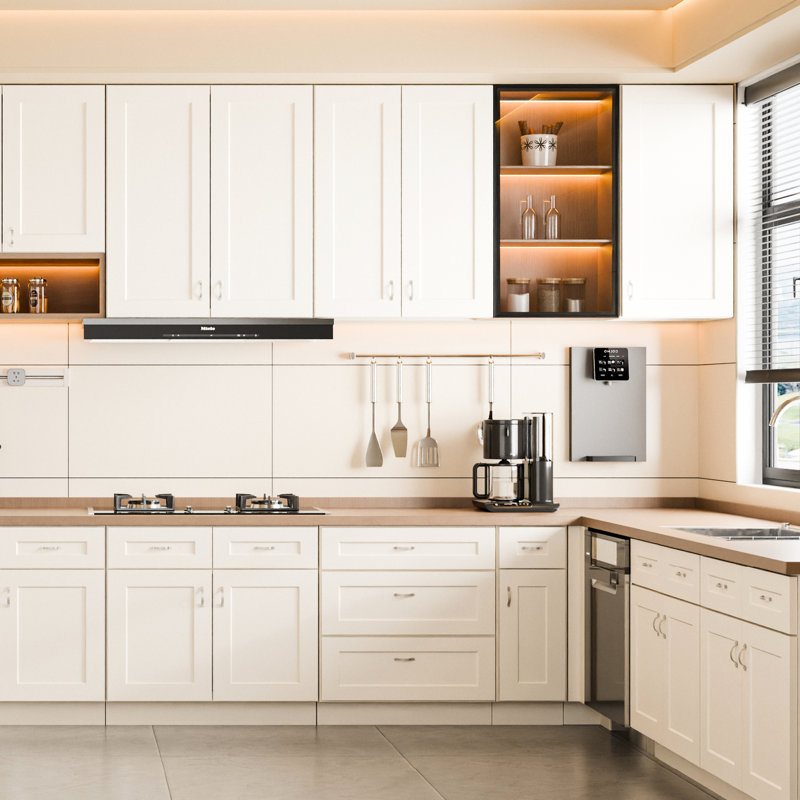 Armoire murale blanche de 24 po avec mécanisme de fermeture en douceur et tablettes réglables amovibles, idéale pour la cuisine. Assemblage de chambre à coucher.