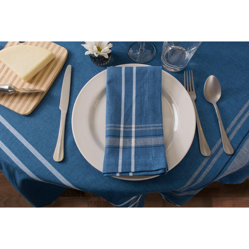 Nappe en lin de style campagnard French Stripe