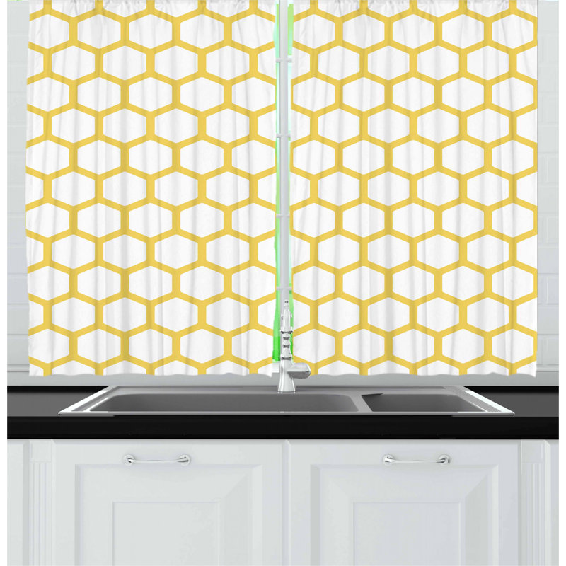 Geometric Pointed Kitchen Curtain