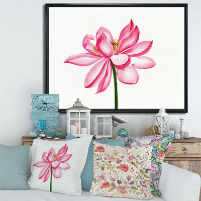 " Vintage Detail Of A Pink Lotus " Painting Print
