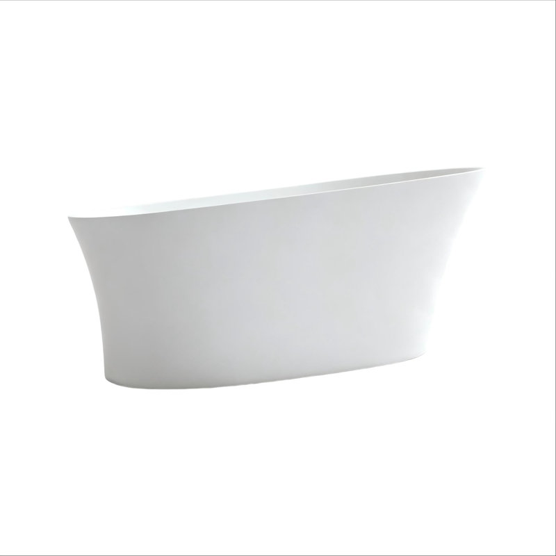 TB5740139338664TB&Size 29.92 " W Floor Mounted Soaking Solid Surface Bathtub, H 29,53 po x l 66,93 po x P 29,92 po