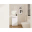 Meuble-lavabo compact autoportant avec rangement moderne, blanc brillant