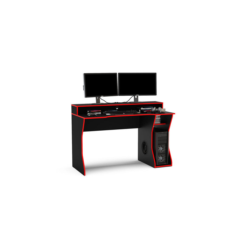 Casey-Leigh Computer Desk, 92 cm H x 130 cm W x 59.3 cm D, Red