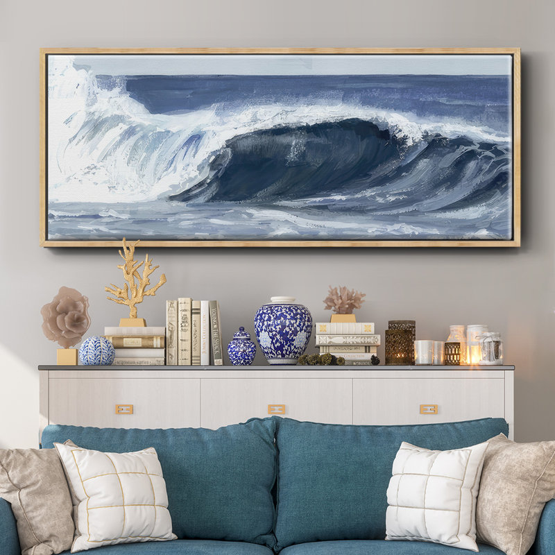 Surf Spray II- Framed Canvas, 24" H x 60" W