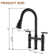 CASAINC Bridge Pull Down Kitchen Faucet with 2 Handles