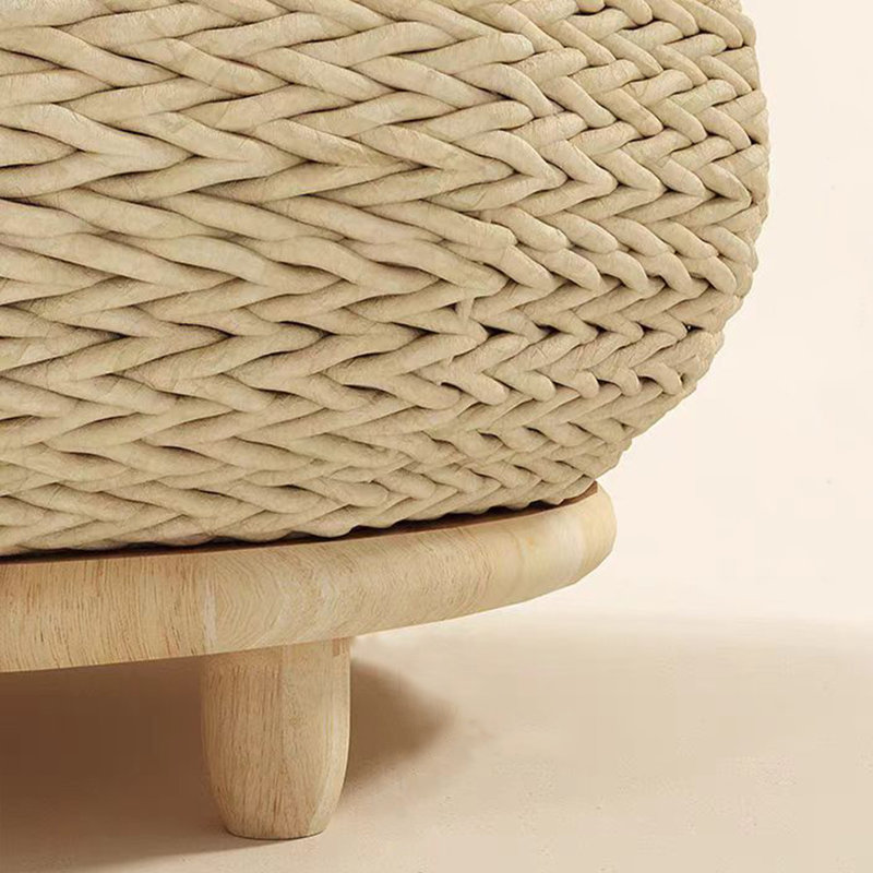 Sleeping in the Bowl Cat Bed, Hand-Woven Cat Nest With Soft Cushion And Non-slip Base, Medium Size 15.75" L x 15.75" W