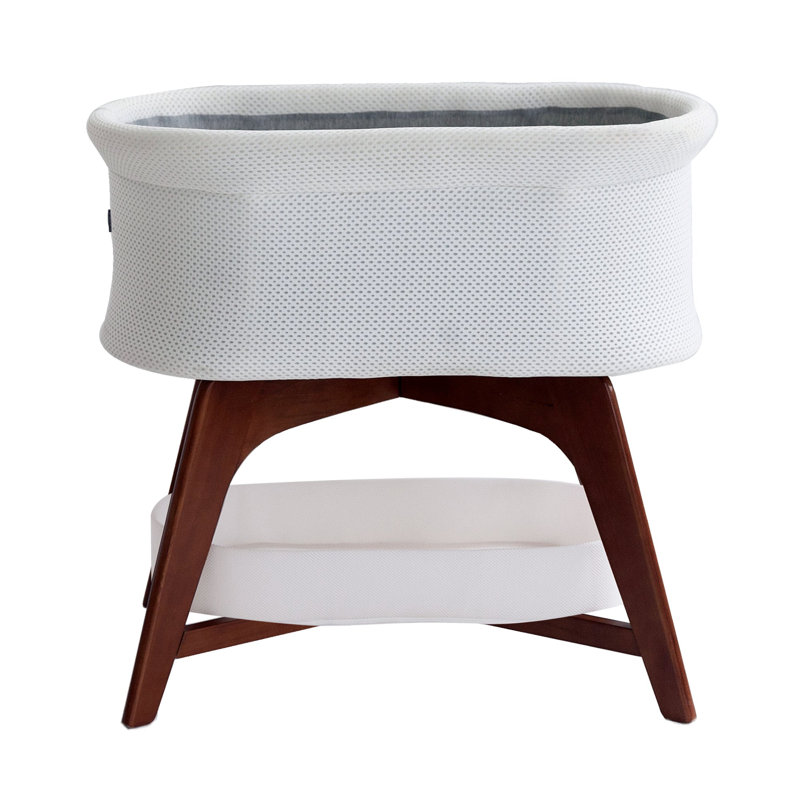 Evi Smart Bassinet, Dark Brown Wood