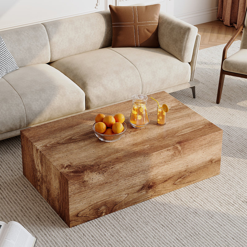 Table basse en bois, Bois naturel