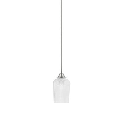 Paramount Stem Hung Pendant Shown With 5" Textured Glass