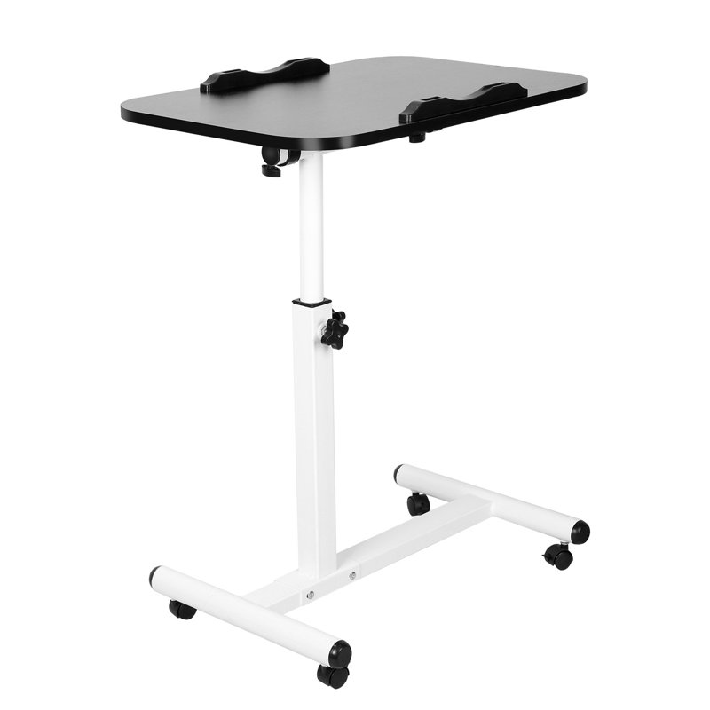 Table roulante pour ordinateur portable Table d'ordinateur portable avec table inclinable à hauteur réglable, Noir