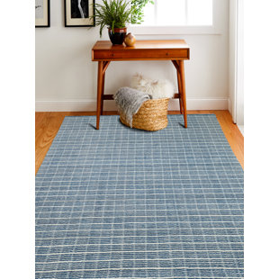 Fuller Handmade Hand Loomed Wool Azure/Ivory Rug