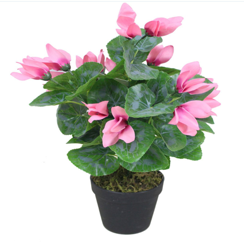 38cm Faux Flowering Plant in Pot Liner, Pink