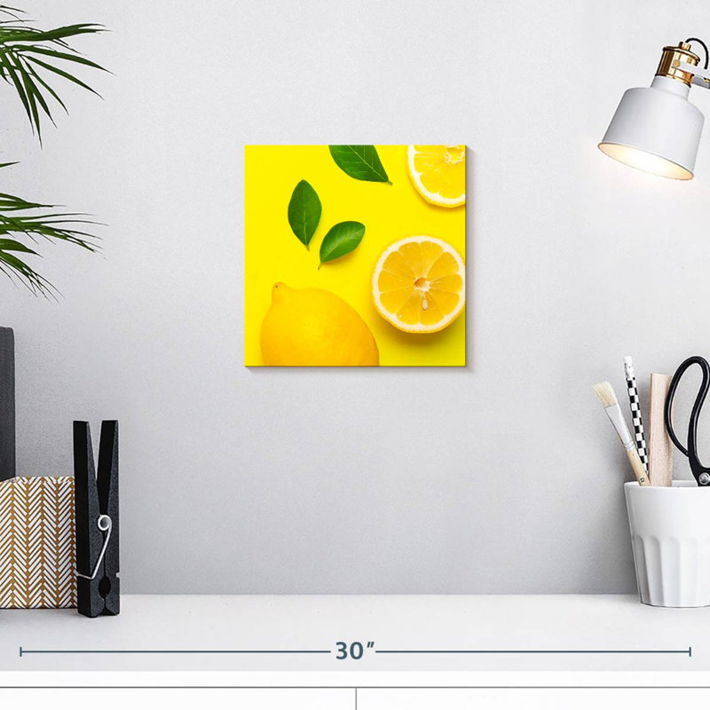 Yarlin citrons sur jaune, H 10 po x l 10 po