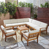 Ensemble de conversation modulaire avec coussins 10 pièces Pazel