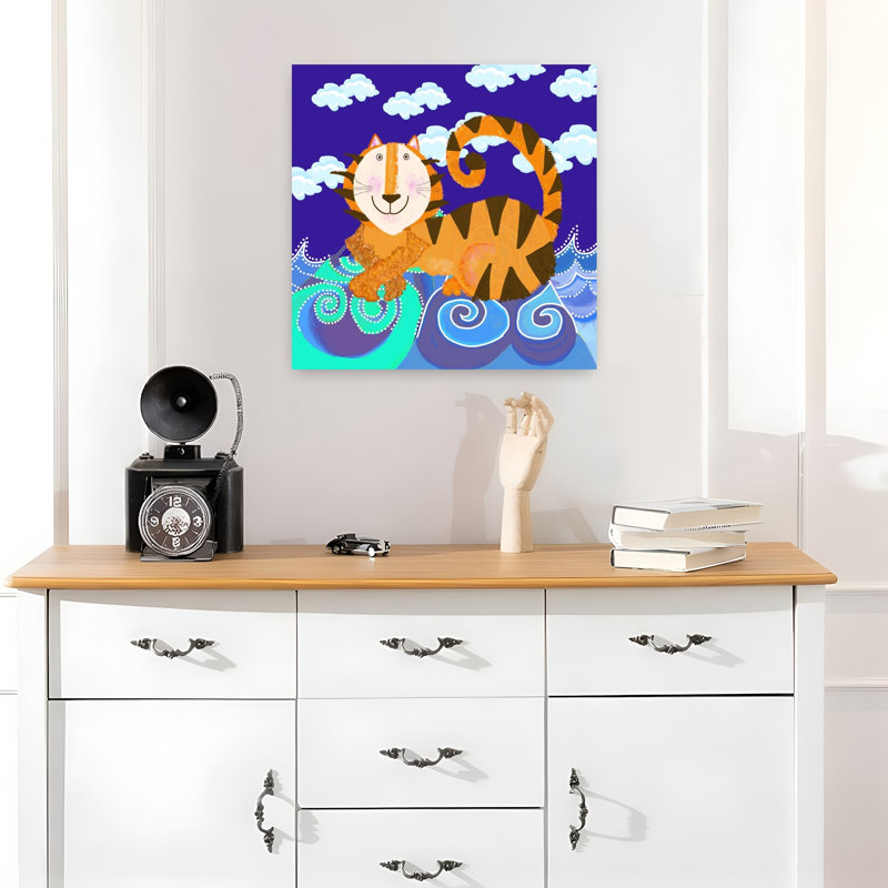 Art contemporain contemporain fantaisiste abstrait, H 18 po x l 18 po