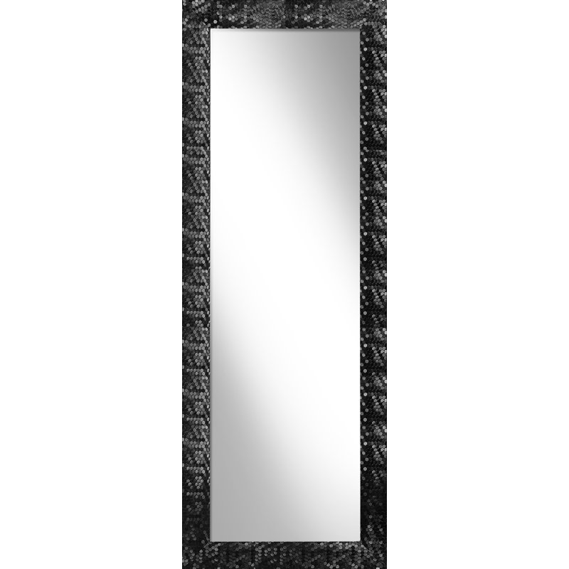 Zussen Plastic Flat Leaning Mirror, 143 cm H x 53 cm W, Black