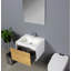 Baldes Weston Meuble-lavabo de salle de bain en chêne avec plateau en marbre de culture blanc