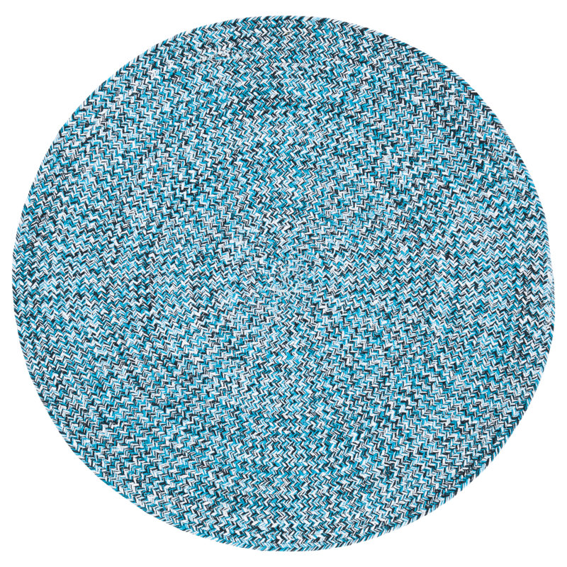 Alula Flat Weave Cotton Chevron Indoor/Outdoor Area Rug, Round 5'
