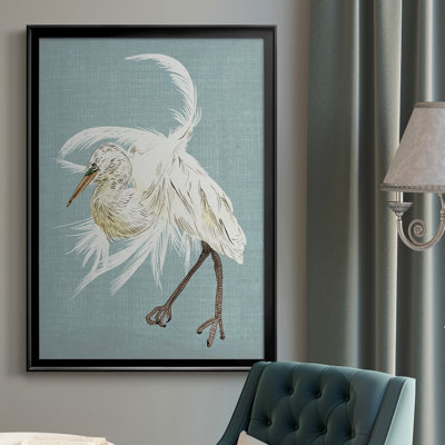 Heron Plumage IV, toile encadrée de qualité supérieure - prête à être accrochée