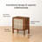 Betsy Solid Wood & Cane Nightstand with 2-Tier Interior Storage Shelf