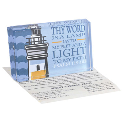 Tabletop Glass Lighthouse Your Word Is