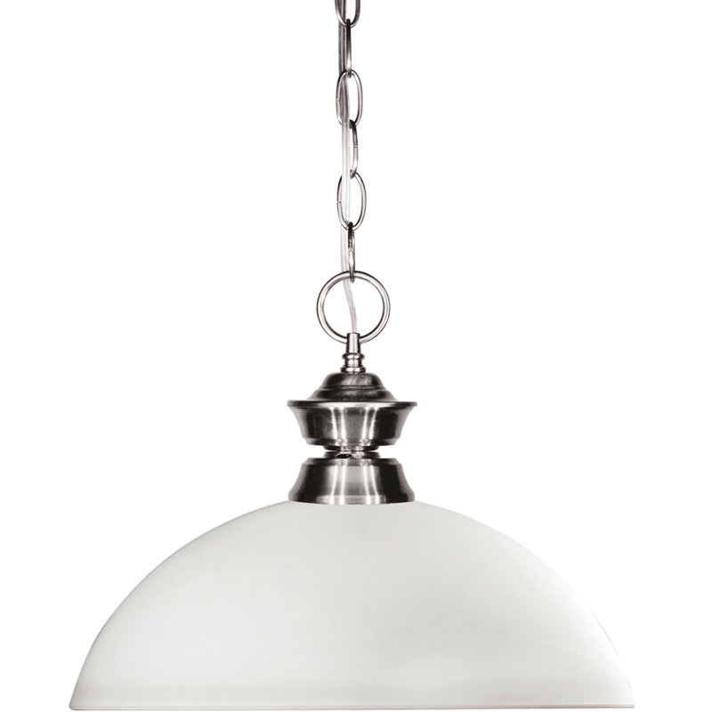 Luminaire suspendu pour dôme simple 1 lumières Chapa, Nickel brossé