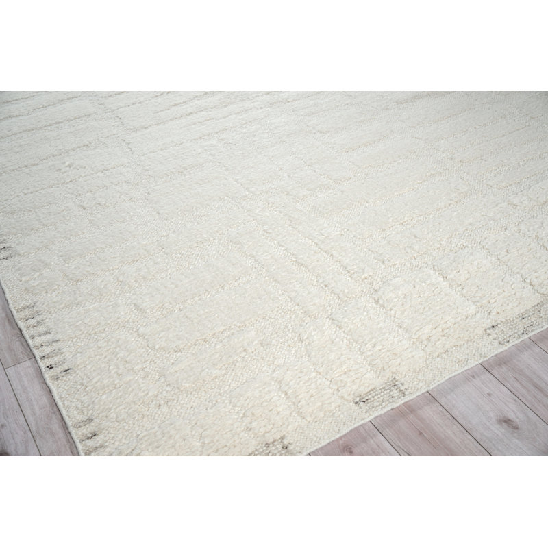 Cozi handloomed New Zealand Wool Ivory/Silver Area Rug, 14'X18'