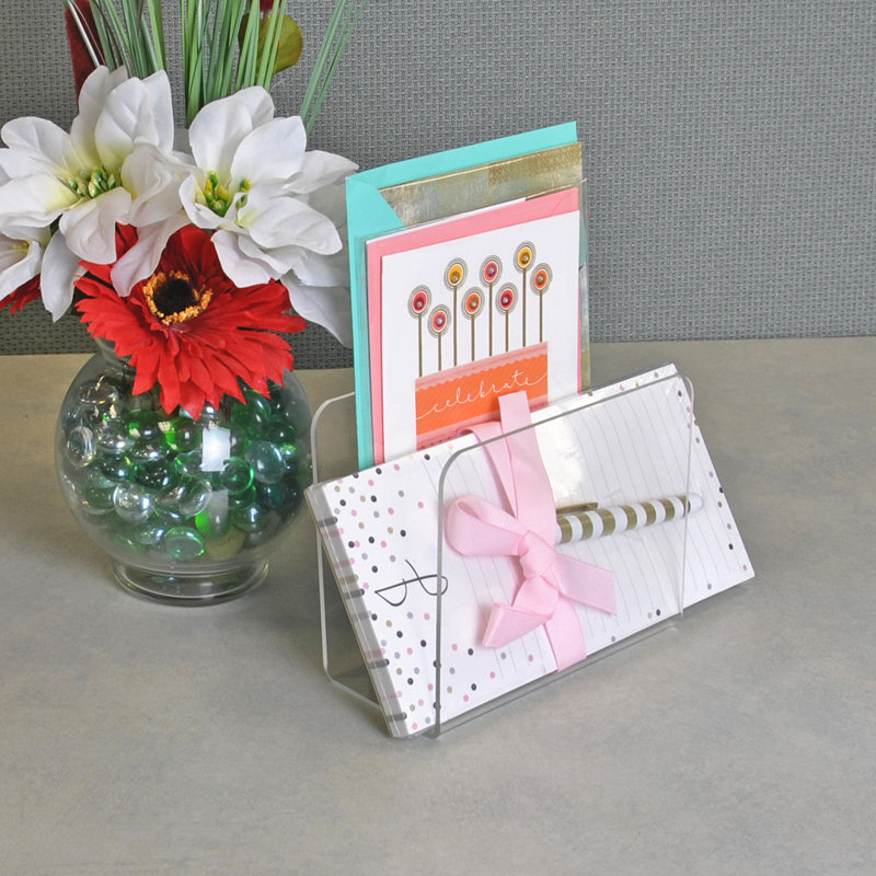 Clear Acrylic Desk File Holder- Small, 4-Pack