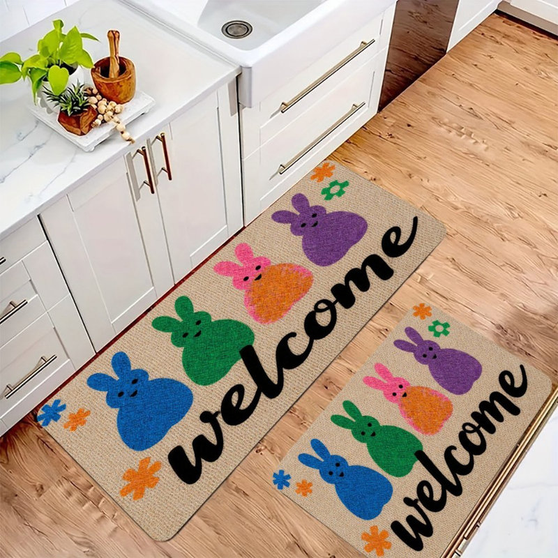 Tapis de cuisine colorés antidérapants 2 pièces