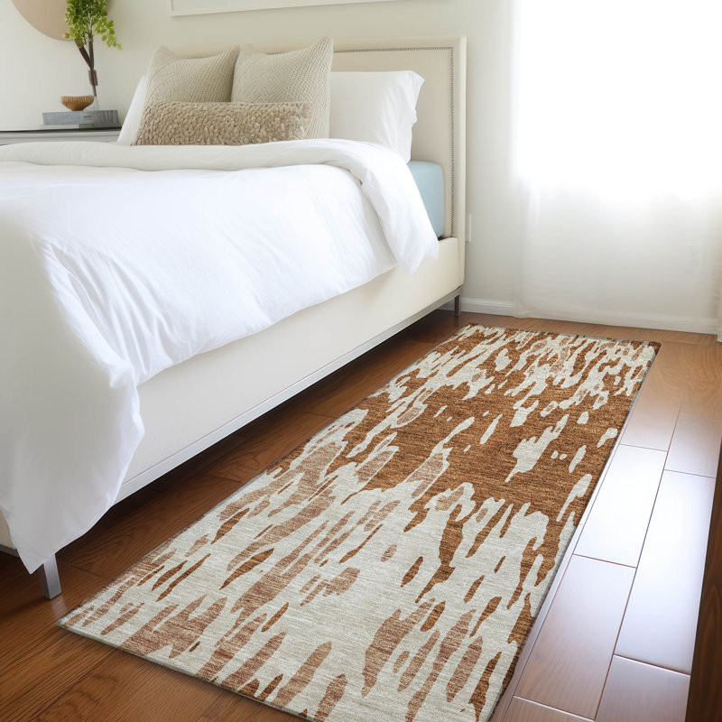 Premium Machine Washable Prisco Paprika Rug, Runner 2'3" x 7'6"