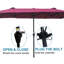 Parasol double de 4,5 m x 2,7 m pour une protection solaire rapide - Très grand modèle avec manivelle et aérations - Idéal pour jardin, terrasse ou piscine