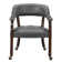 Elani Bankers Swivel Tufted Dining Chairs with Casters and Arms