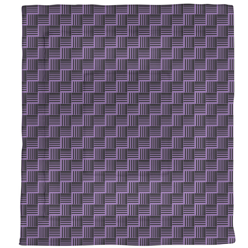 Édredon réversible en microfibre Dana Strider, Édredon simple TG, Violet / rayures noires