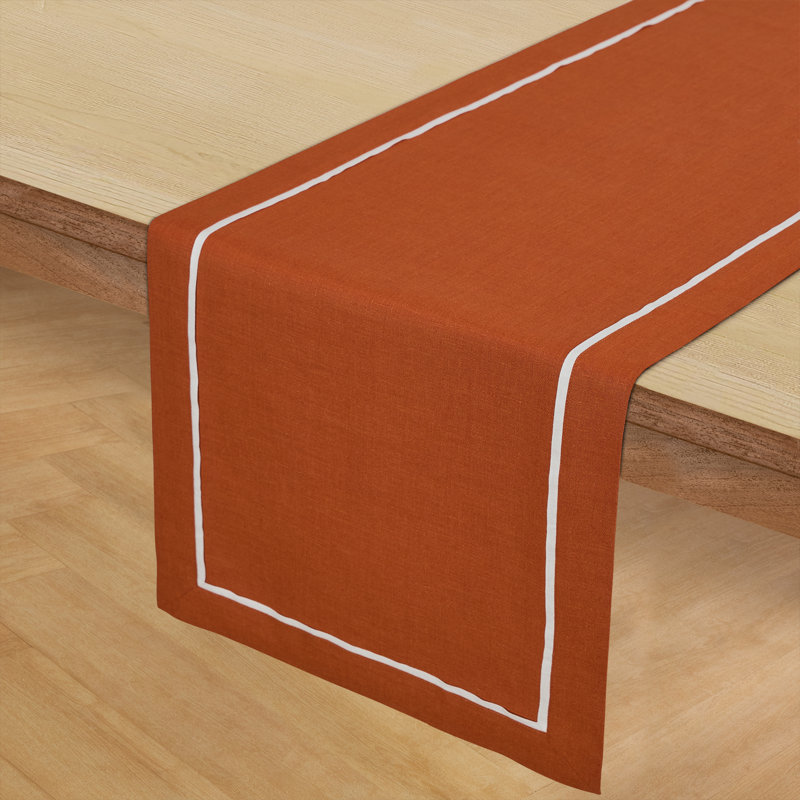 100% Pure Linen Table Runner -kensington, Cinnamon, 36" x 14"