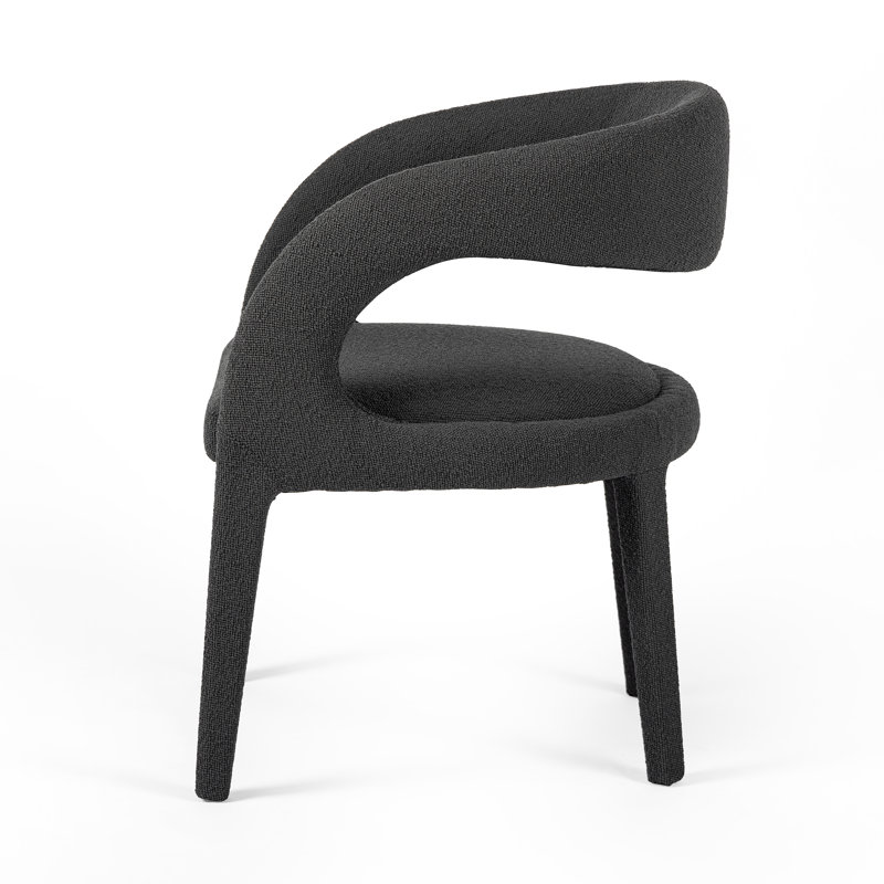 Hawkins Standard Upholstered Arm Chair, Fiqa Charcoal Boucle