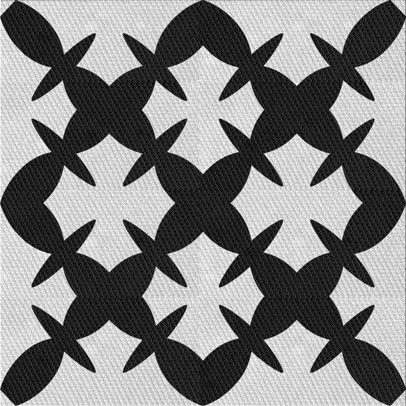 Tapis gris/noir tissé à la machine, Carré 3 pi