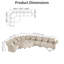 Canapé modulaire de coin en L en chenille avec repose-pieds Ahren-1612285468