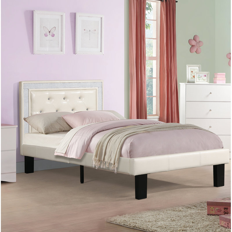 Burdick Vegan Leather Bed, Full, Pink