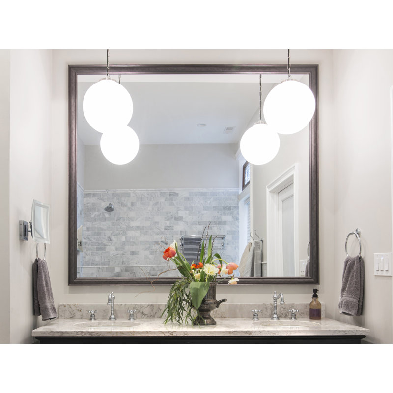 Miroir mural Oxfordshire, 20 po x 48 po, Gris anthracite