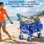 Chariot de plage robuste, chariot utilitaire pliable d'une capacité de 460 lb avec des roues tout-terrain de 9 po, poignée réglable, tissu Oxford 600D, pour l'extérieur