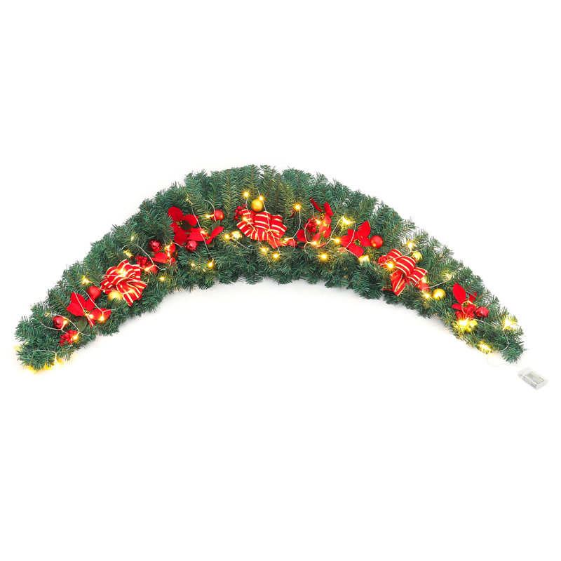 180cm Lighted Faux Berry Garland with Lights