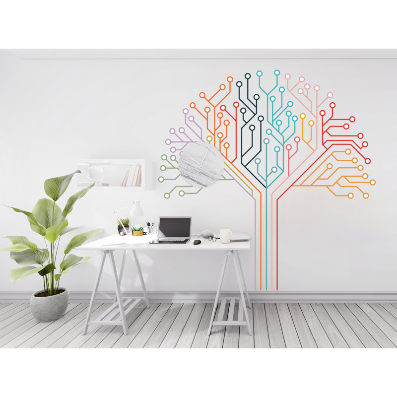 Autocollant de circuit imprimé, technologie vinyle, art mural, H 20 po x l 20 po