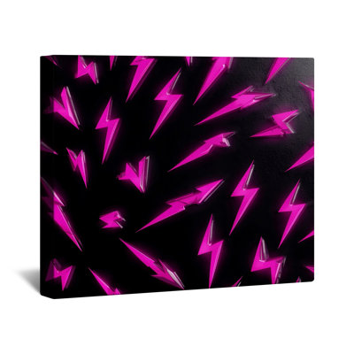 Pink Lightning Bolts Canvas Gallery Wrap in Many Sizes