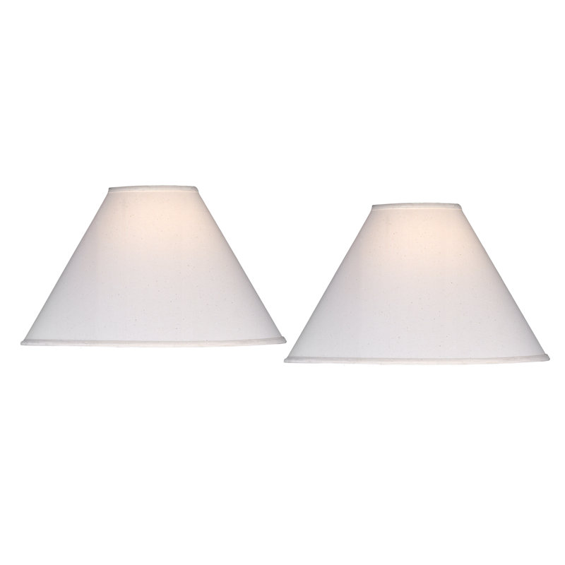Set of two light beige fabric empire lamp shades