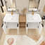 Meuble-lavabo double 60 po avec plateau en céramique Accalia