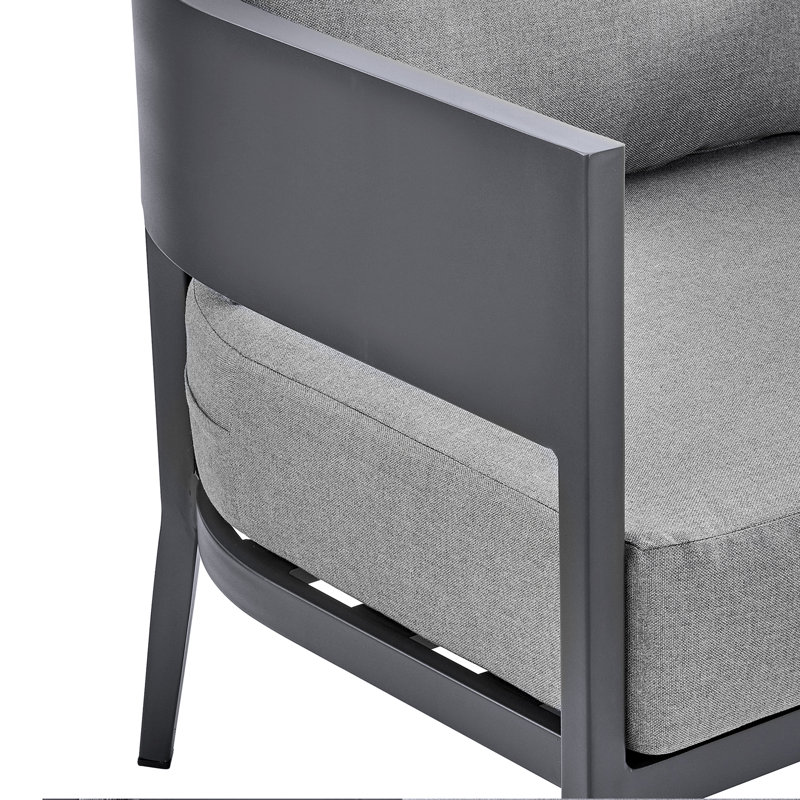 Canapé d'extérieur en aluminium gris foncé Lewan