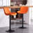 Brinitta Modern Swivel Adjustable Height Bar Stools Faux Leather Padded Counter Stools-344278943