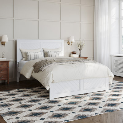  Jeinny Solid Wood Platform Bed with Matching Footboard