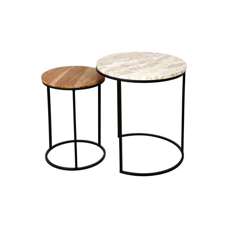 Table de bout Khatuna, Beige Capri / brun
