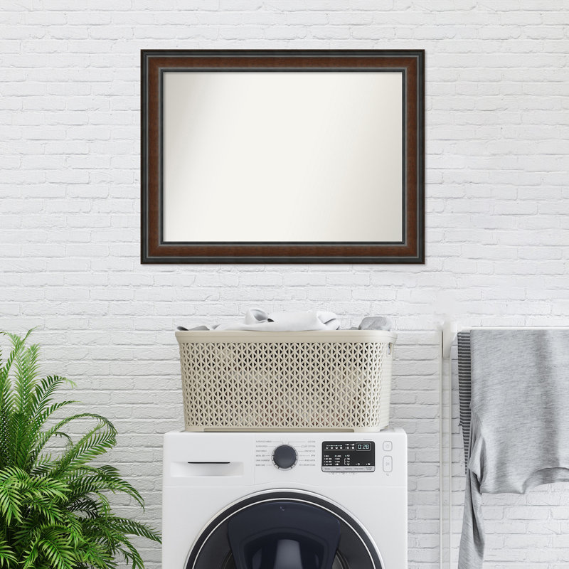 Halcott Solid Wood Rectangle Wall Mirror, 33" H x 25" W